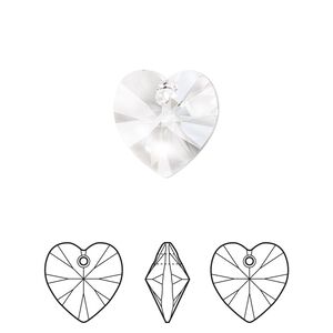 Drop 144pk crystal, Swarovski® 14mm pendant heart 6228
