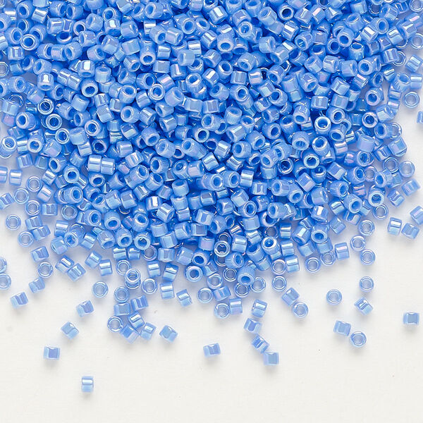 Seed bead, Delica®, glass, pkg/7.5g, #11 round, opaque rainbow medium blue (DB-0167). image number 0