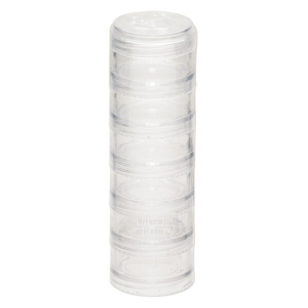 Organizer jar, Space Saver, plastic, clear, 1-5/8 x 7/8 inches. Sold per 6-piece set. image number 1