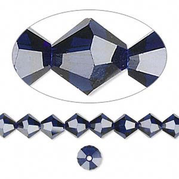 Bead 24pk dark indigo, Crystal Passions&reg; 6mm bicone 5328 image number 0