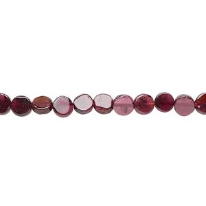 Rhodolite garnet 1pkg1, hand-cut flat round bead 14 inch 4-6mm