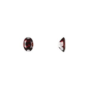 Almandite garnet 1pkg2, hand-cut faceted oval gem natural 7x5mm