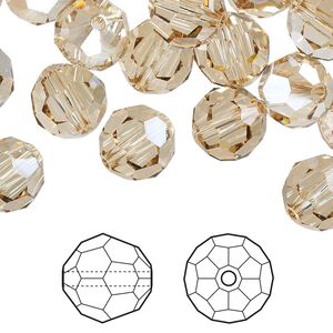 Bead 144pk crystal golden shadow, Swarovski® 10mm round 5000