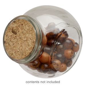 Bottle, glass and cork, clear, 3-inch tilted with cork stopper and 1-1/2-inch opening. Sold individually.