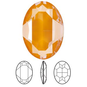 Fancy stone 24pk crystal mango ignite LacquerPRO, Swarovski® 30x22mm oval 4127