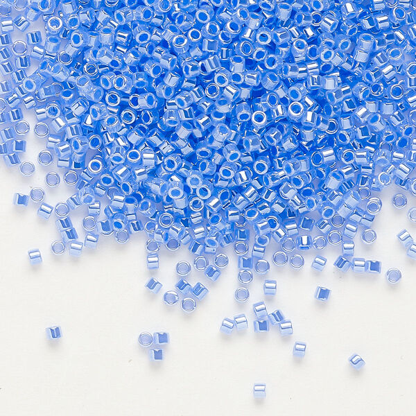 Seed bead, Delica®, glass, pkg/250g, #11 round, opaque inside dyed color luster dark sky blue (DB-0240). image number 0