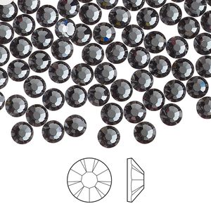 Flat back 1440pk light graphite foil back, Preciosa MAXIMA Czech crystal rhinestone 4.6-4.8mm chaton rose round SS20