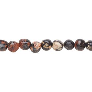 Red snowflake jasper 1pkg1, pebble bead natural 8 inch small