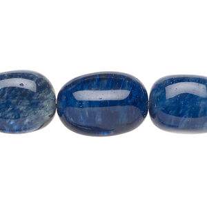 Bead 1pkg1 glass, translucent light blue and brown, small to medium nugget, 15 inches.