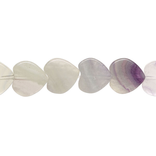 Rainbow fluorite 1pkg1, flat heart bead natural, 15 inch 10mm image number 0