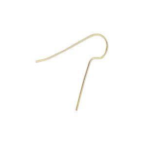 Ear wire fishhook 1pkg100 gold-plated, 25mm / 16mm shank, 22 gauge brass 50 pair