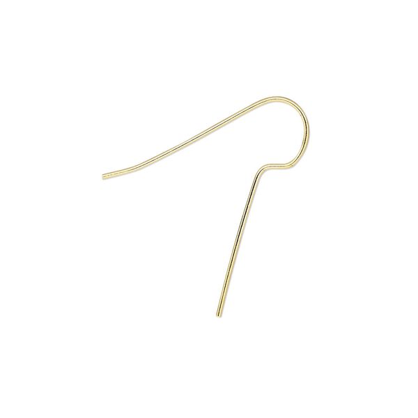Ear wire fishhook 1pkg100 gold-plated, 25mm / 16mm shank, 22 gauge brass 50 pair image number 0