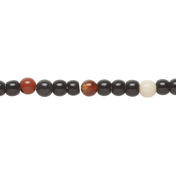 Multi-gemstone 1pkg1, round bead 15 inch 4mm image number 0
