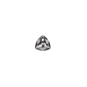 Drop 1pk crystal silver night, Crystal Passions® 8mm pendant trilliant cut 6434