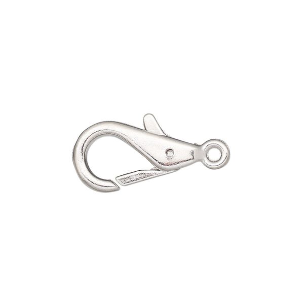 Clasp lobster claw 1pkg10 "pewter" (zinc alloy), 20x10mm, imitation rhodium-finished steel 1-strand image number 0