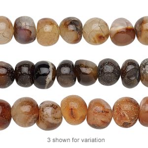 Multi-agate 1pkg1, pebble bead 14 inch medium