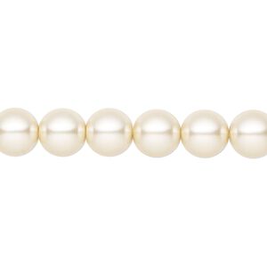 Pearl 25pk creamrose, Preciosa Czech crystal 8mm round