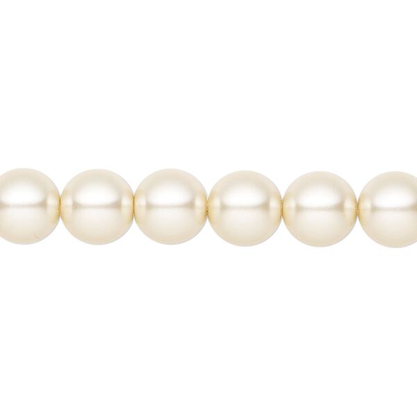 Pearl 25pk creamrose, Preciosa Czech crystal 8mm round image number 0