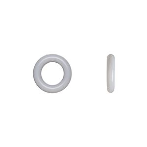 Component, Oh! Ring™, silicone, silver, 10mm round with 6mm hole. Sold per pkg of 300.