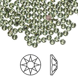Flat back 1440pk peridot foil back, Swarovski® ReCreated™ hotfix 3-3.2mm round SS12 2078