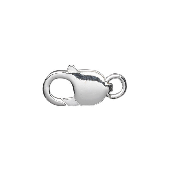 Clasp, lobster claw, sterling silver, 18x9mm with jump ring. Sold individually. image number 0