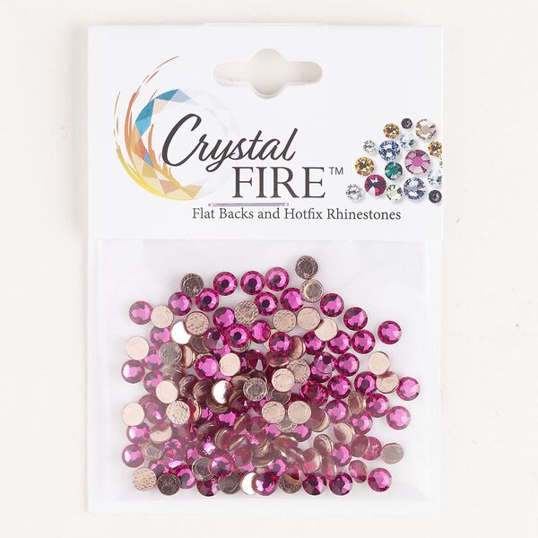 Flat back 144pk fuchsia, Crystal Fire® 3.8-4.00mm hotfix round SS16 image number 0