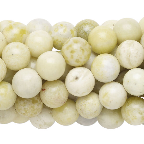 Bead, peridot "jasper" (serpentine) (natural), 8mm round, C grade, Mohs hardness 2-1/2 to 6. Sold per pkg of (10) 15-1/2" to 16" strands. image number 0