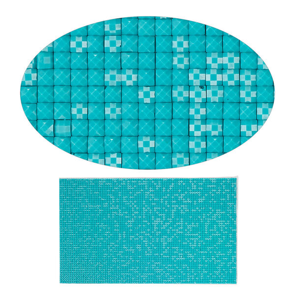 Adhesive sheet, My Style Deco Art™, peel-off, resin and glue, teal, 8 x 4-3/4 inch rectangle, 1.8mm thick. Sold individually. image number 0