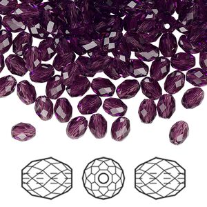 Bead 360pk amethyst, Swarovski® 5x4mm olive briolette 5044