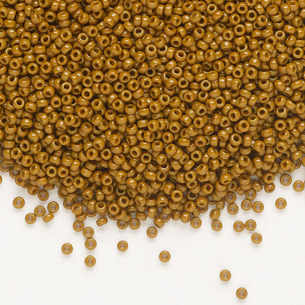 Seed bead, Miyuki, glass, pkg/250g, #15 rocaille, Duracoat® opaque outside dyed sienna, (RR-4459). image number 0