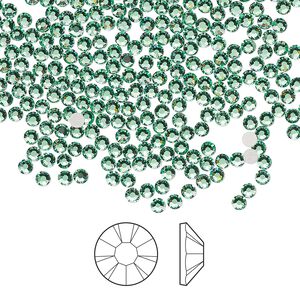 Flat back 1440pk Caribbean Sea foil back, Preciosa MAXIMA Czech crystal rhinestone 2.1-2.3mm chaton rose round SS7