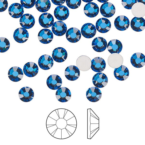 Flat back 144pk Capri blue foil back, Preciosa MAXIMA Czech crystal rhinestone 4.6-4.8mm chaton rose round SS20 image number 0