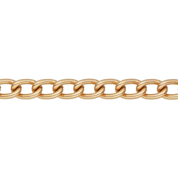 Chain, anodized aluminum, copper, 5mm curb. Sold per pkg of 5 feet. image number 0