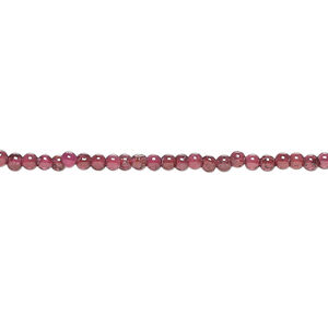 Rhodolite garnet 1pkg1, hand-cut round bead, 13 inch 2mm