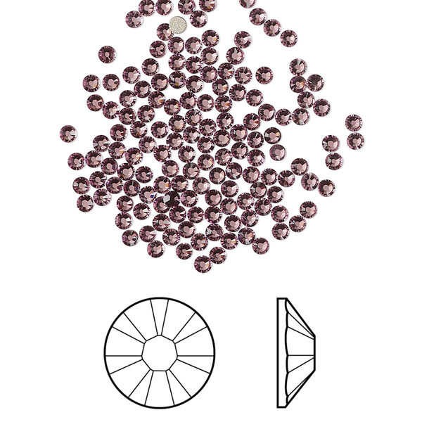 Flat back 144pk iris foil back, Crystal Passions® 1.7-1.9mm rose round SS5 2058 image number 0