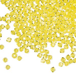 Bead 1440pk citrine, Preciosa Czech crystal 3mm bicone