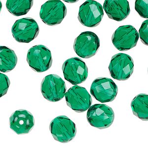 Czech fire-polished glass 1pkg1, faceted round bead transparent teal 1/2 mass 8mm