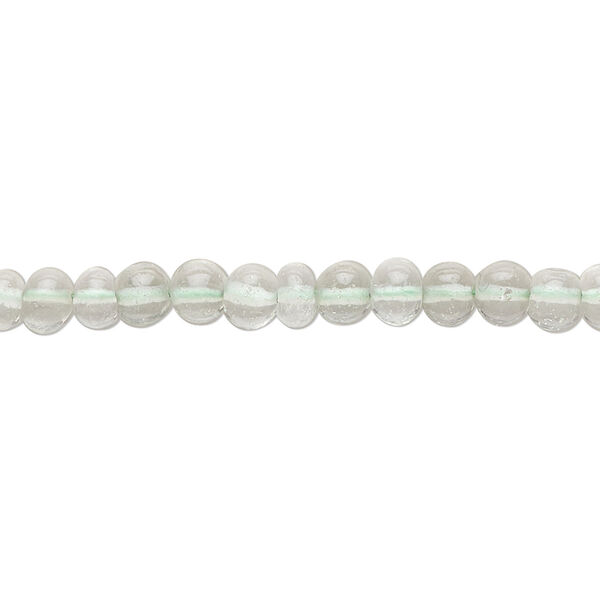Green quartz 1pkg1, hand-cut uneven round bead 14 inch 5-6mm image number 0