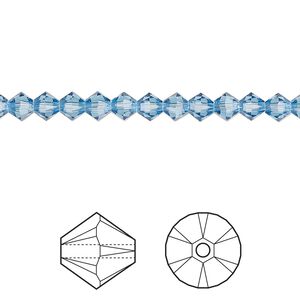 Bead 48pk cool blue, Crystal Passions® Regenerated 4mm bicone 5328