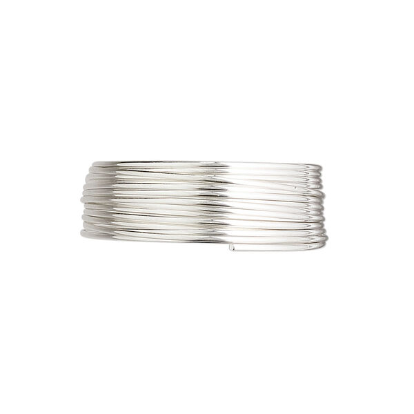 Wire, sterling silver, full-hard, half-round, 21 gauge. Sold per pkg of 5 feet. image number 0
