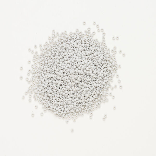 Seed bead, Preciosa Ornela Czech glass, 1pkg500g, 2.8-3.2mm rocaille, opaque matte terra dyed stone dust chalkwhite (06441) image number 1