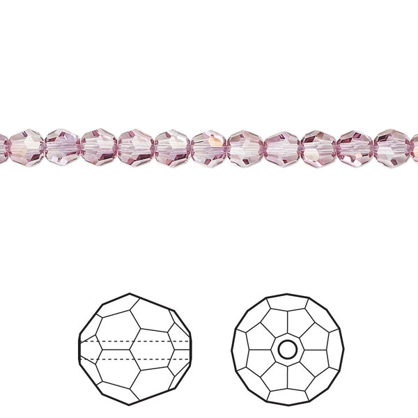 Bead 12pk dark rose, Crystal Passions® 4mm round 5000 image number 0