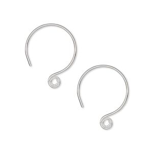 Ear wire French hook 1pkg10 Hill Tribes silver-plated, 19mm / spiral, 22 gauge brass 5 pair
