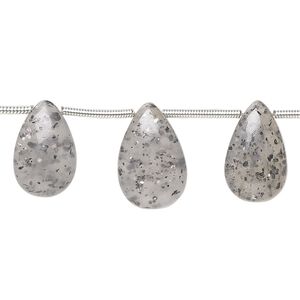 Black aventurine 1pkg5, hand-cut top-drilled teardrop bead natural graduated 13x8mm-17x10mm