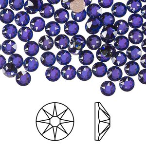 Flat back 1440pk crystal heliotrope foil back, Swarovski® hotfix 4.6-4.8mm round SS20 2078