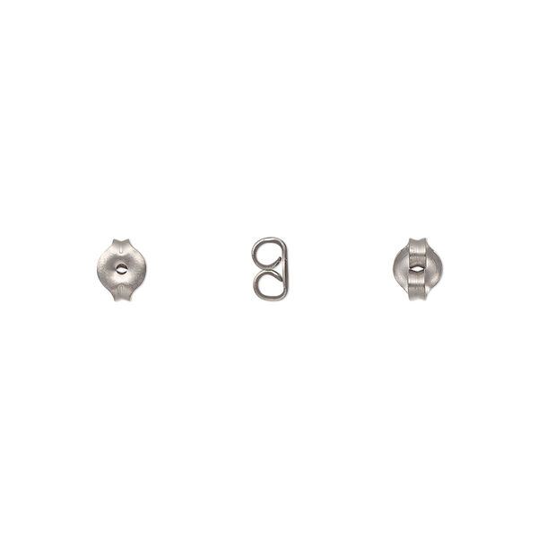 Earnut, titanium, 5x4mm round. Sold per pkg of 5 pairs. image number 0