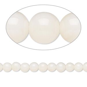 Bead, bamboo coral (bleached), white, 4-5mm round, B- grade, Mohs hardness 3-1/2 to 4. Sold per 15-inch strand.
