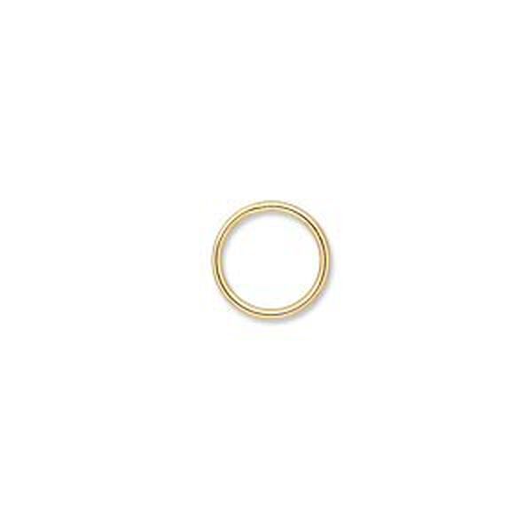 Jump ring, gold-plated brass, 10mm soldered round, 8mm inside diameter, 18 gauge. Sold per pkg of 100. image number 0