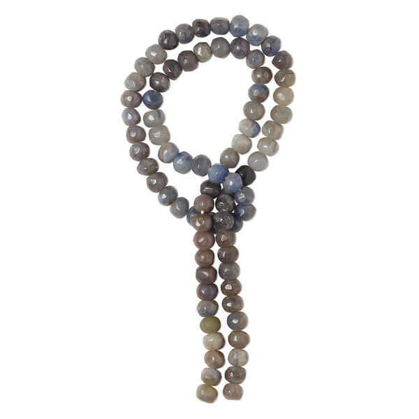 Bead, multi-sapphire (heated), 5x4mm-6x5mm hand-cut tumbled faceted rondelle, C- grade, Mohs hardness 9. Sold per 14-inch strand, approximately 90 beads. image number 0