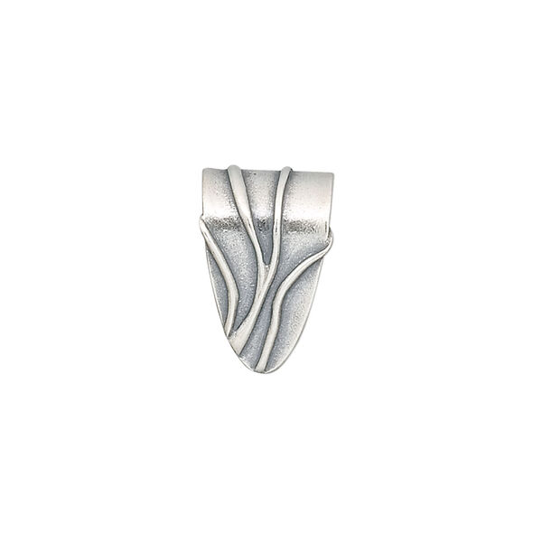Bail, JBB Findings, fold over style, antiqued sterling silver, 16x10mm shield, 12mm grip length. Sold individually. image number 0